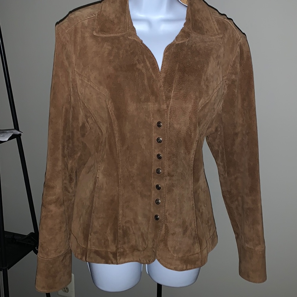 Christopher & Banks Tan Brown Suede Leather Jacket